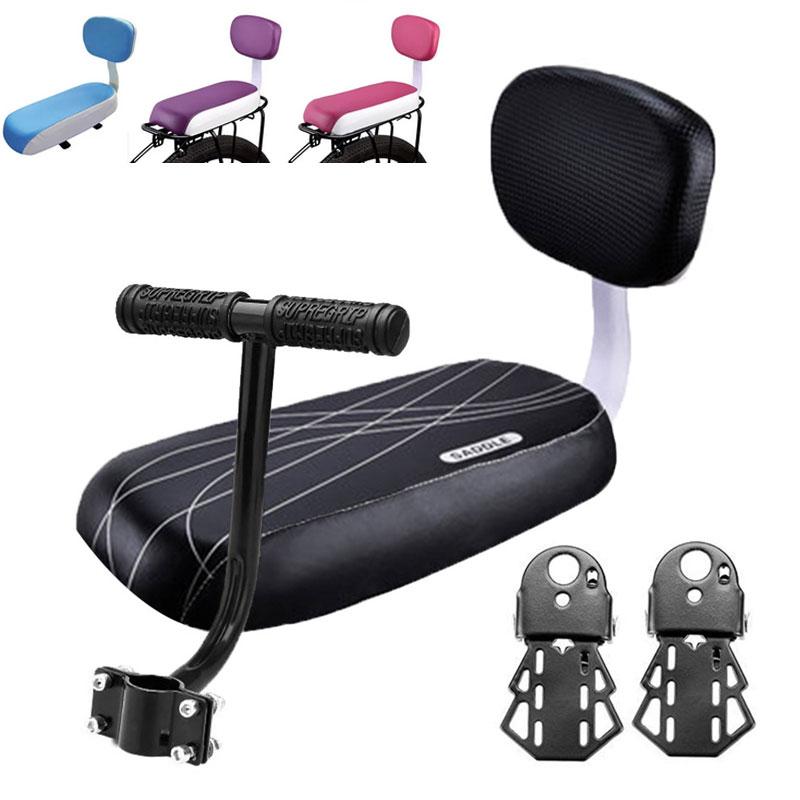 Bicycle PU Bike Seat Back Leather Soft Cushion Rear Rack Seat Water Resistant Children Seat With Back Rest Bicycle Accessories