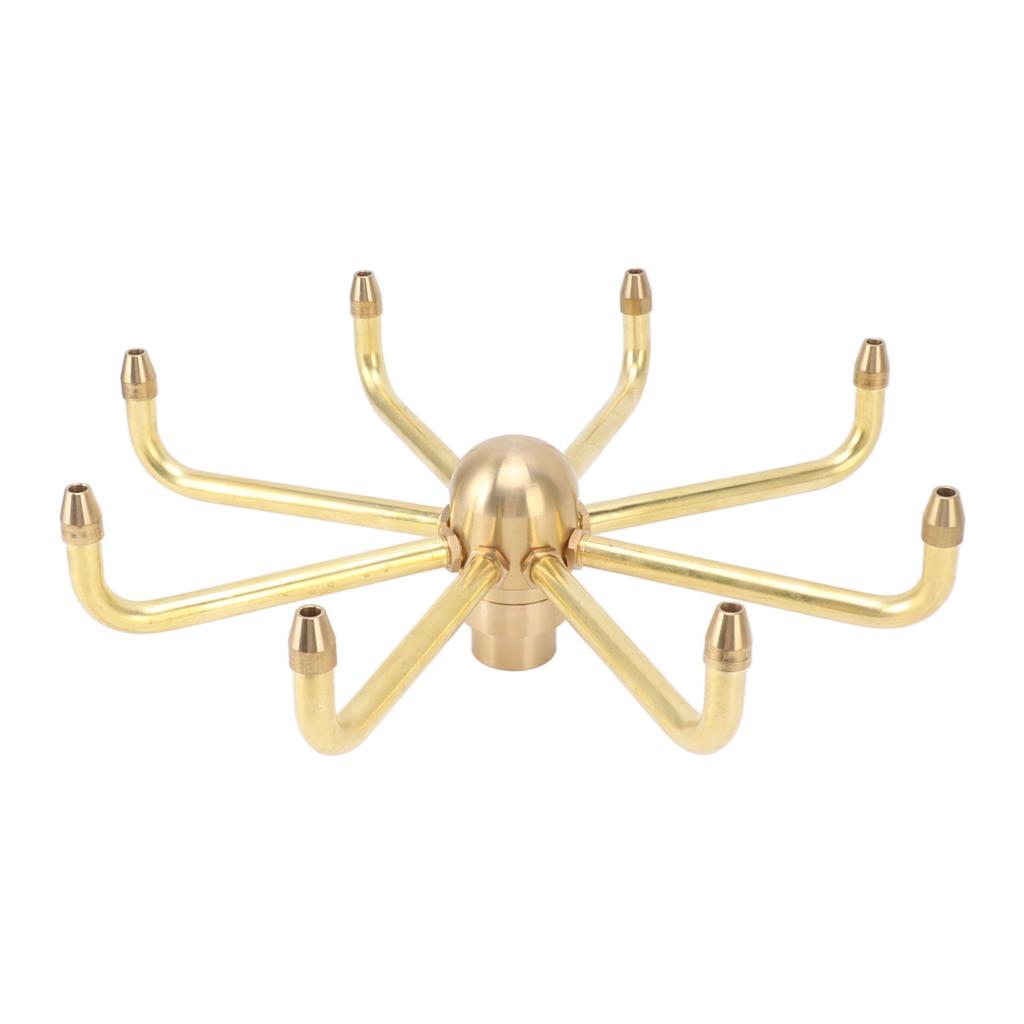 8 Holes Fountain Nozzles Brass Windmill Rotating Fountain Water Spray Head for Rockery Fish Pond