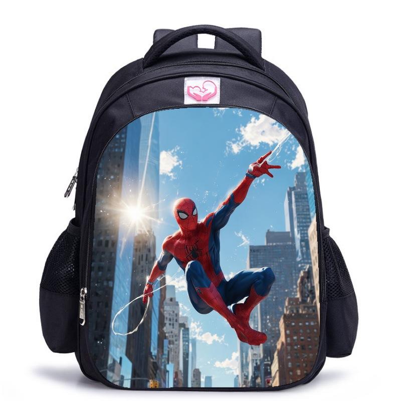 Children'S Shoulder Bag Web‑pattern Spider-Man Cartoon Printed School Bag