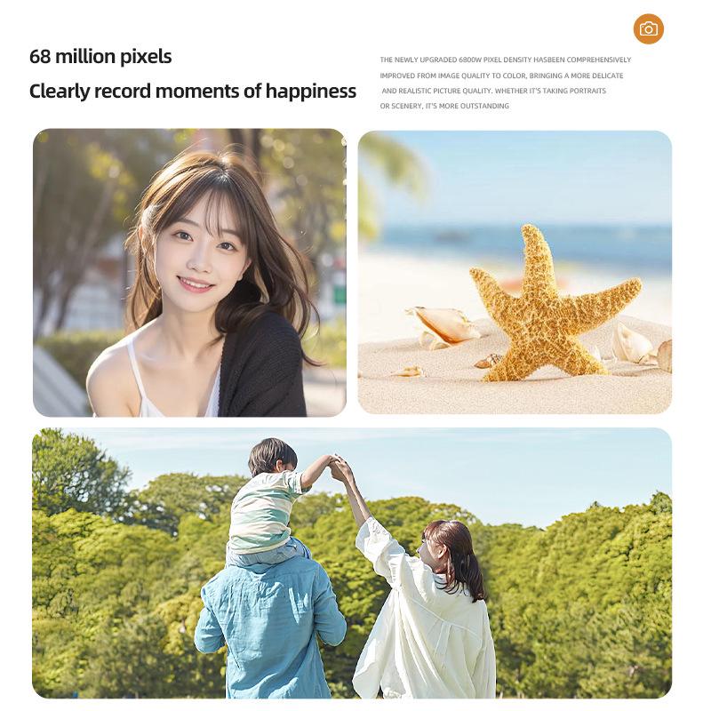 4K HD WiFi Student Camera: 68MP Dual Lens for Selfies