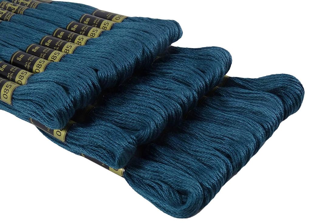 IBA Indianbeautifulart Stranded Cotton Thread Hand Stitch Embroidery Craft Sewing Floss Skeins-Lapis