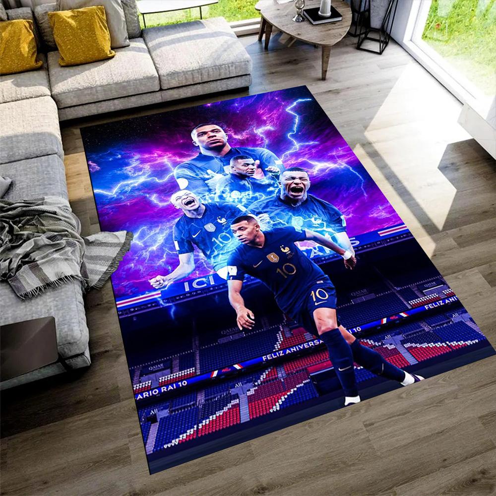 Star Player Kylian Mbappé Floor Mat Suitable for Playrooms Foyer Kitchen Living Rooms Antislip Carpet Anime Office Decor Wedding Party Gift