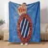 Espanyol Fc Stadium Flannel Blanket, Soft Polyester, Modern Design, All-Season for Camping, Travel, Gifts for holidays or birthdays