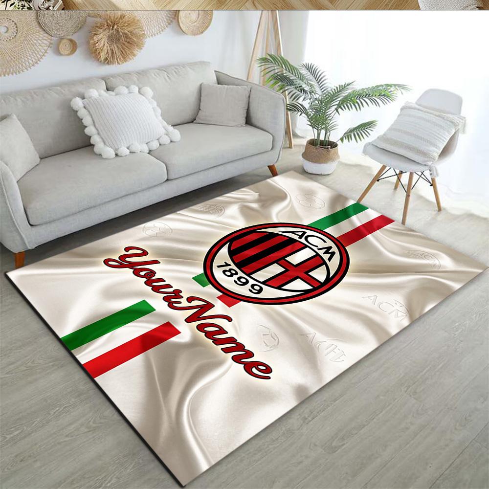 Ac Milan Customize Your Name Carpet Suitable for Foyer Bedrooms Playrooms Outdoor Anti-slip Rug Decorate Offices Perfect Birthday/Christmas Gift Idea
