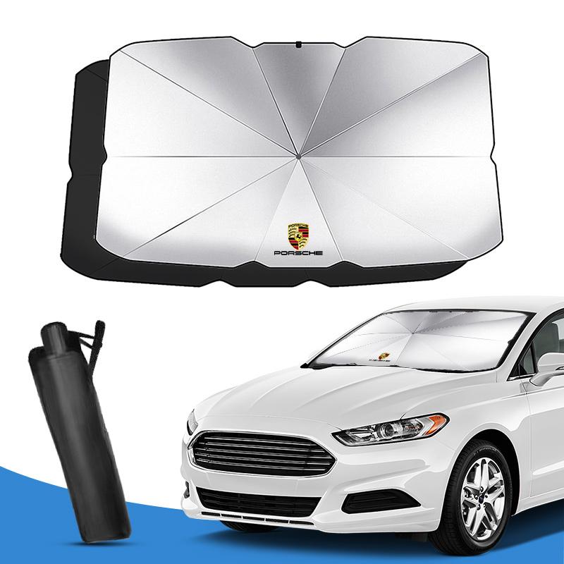 Car Sunshade Umbrella Retractable Sunscreen Heat Insulation Front Windshield Parasol For Porsche Panamera Boxster Cayman Cayenne