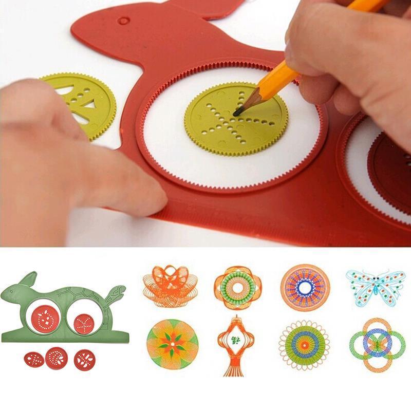 Chlapci Dívky Roztomilý králík Spirograph Magic Drawing Board Development Toy Gift