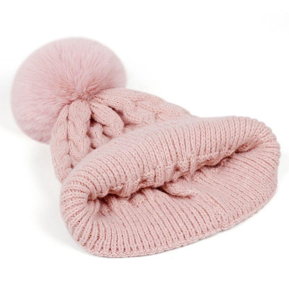 Solid Color Women Hat Scarf Gloves Set Beanie Hat Winter Knit Gloves Set  Winter Season