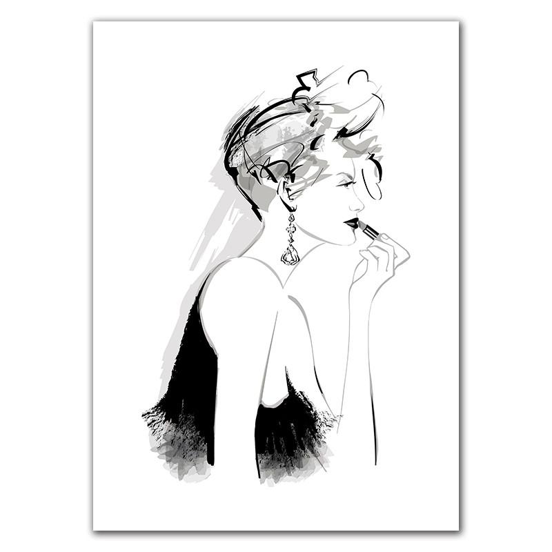 

Макияж для ногтей, салон красоты, живопись, холст, картина, принты кистью, модная современная девушка, художественный настенный постер, домашний декор HD2750 21x30cm no frame