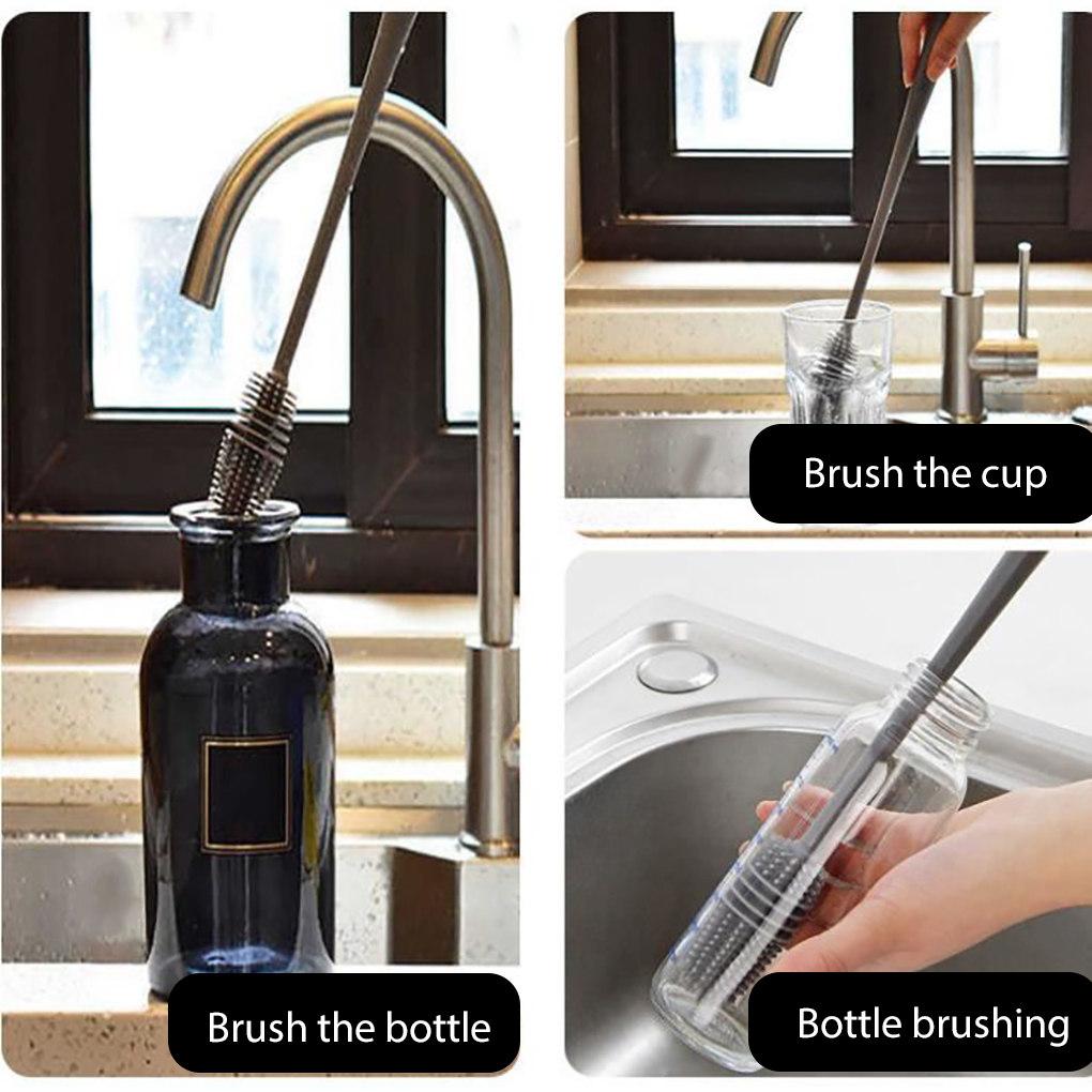 Baby Bottle Brush Washing Dish Scrubber Flexible Glass Cup Scrubbing Tool