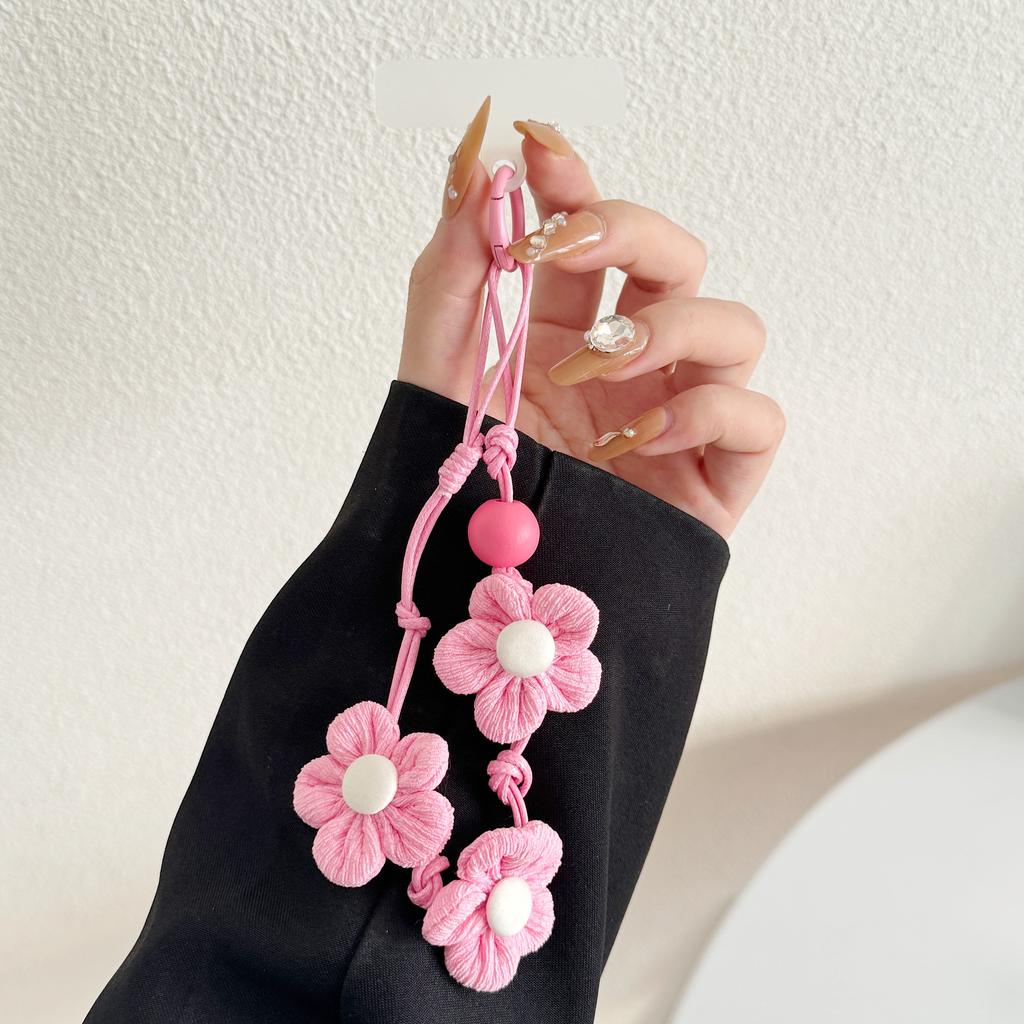 Fashionable And Creative Denim Flower Phone Lanyard, Wrist Short Rope, Water Bottle Backpack Universal Decorative Pendant