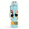 1PC Two Fashion Lady Portrait 750ml Color Plastic Sports Water Bottle Leakproof Flip Straw Lid For Sports Office Home Use