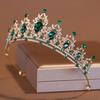 Bridal Headwear Green-Colour Women's Fashion Party Crown Girl Performance Tiaras