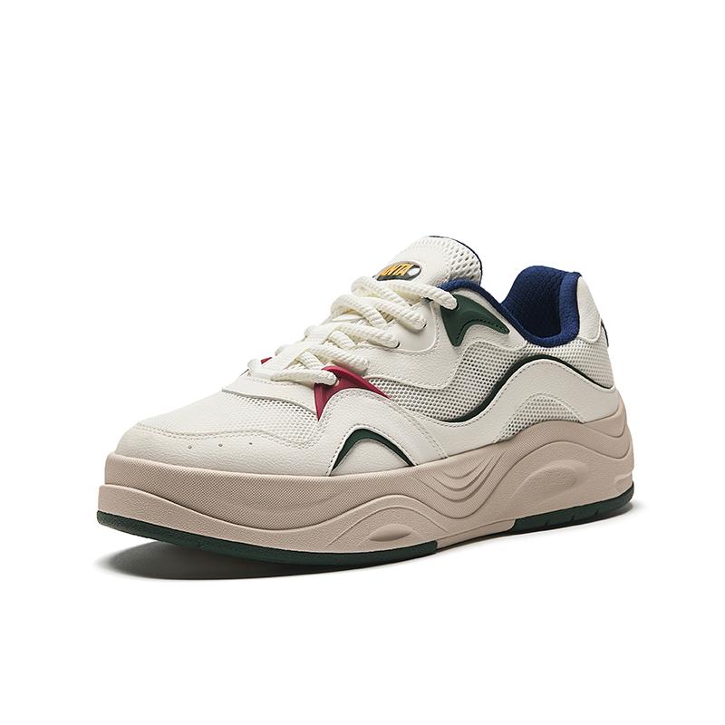 Anta Seaweed Height Increasing Lightweight Low Top Sneakers Men Sneakers Off-White Green 912428011-4