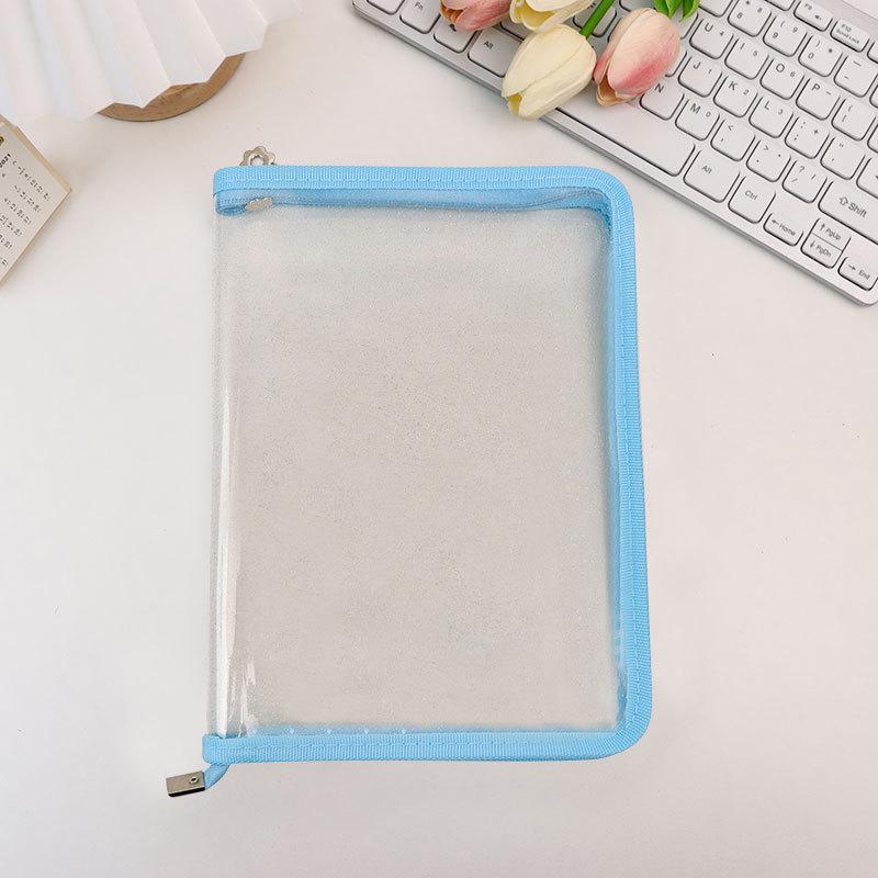 

Прозрачная блестящая сумка-молния формата А5 - большая вместимость для хранения канцелярских принадлежностей и наклеек для школьников A5 File Bag