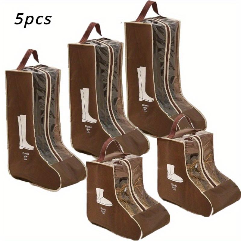 5pcs Non Woven Dust-proof and Moisture-proof Boots with Handles - Suitable for Flat and High Boots - Travel Shoe Storage Bag