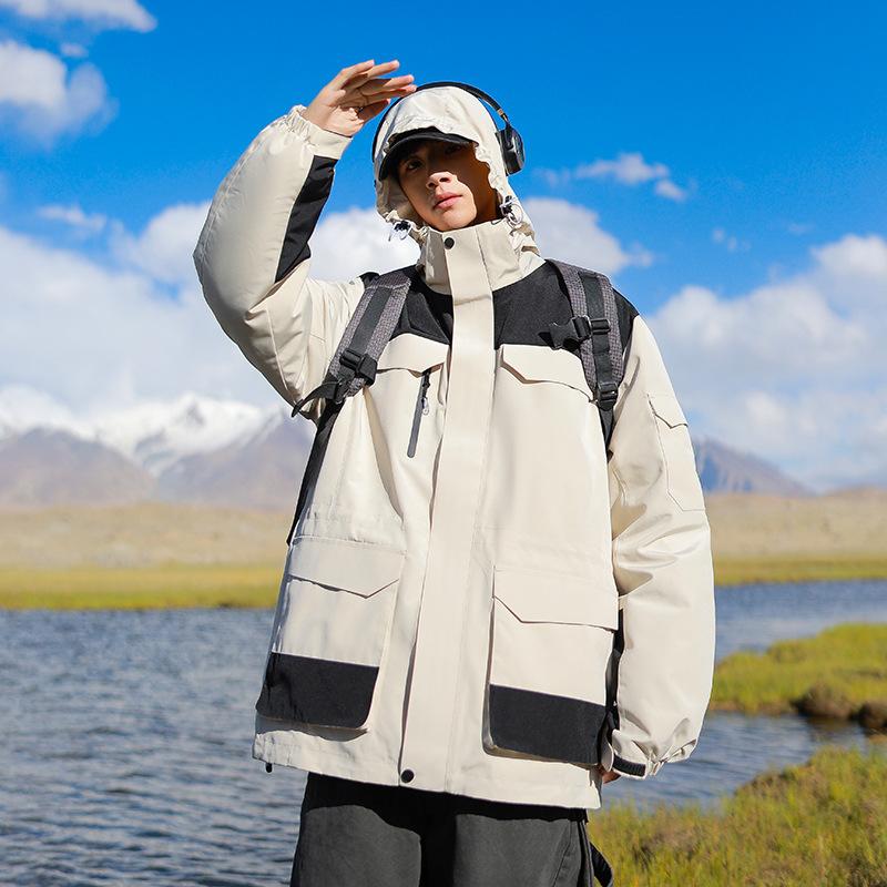 Down Jacket Men's Winter New Detachable Jacket White Duck Down Thickened Warm Loose Jacket Jacket for Men