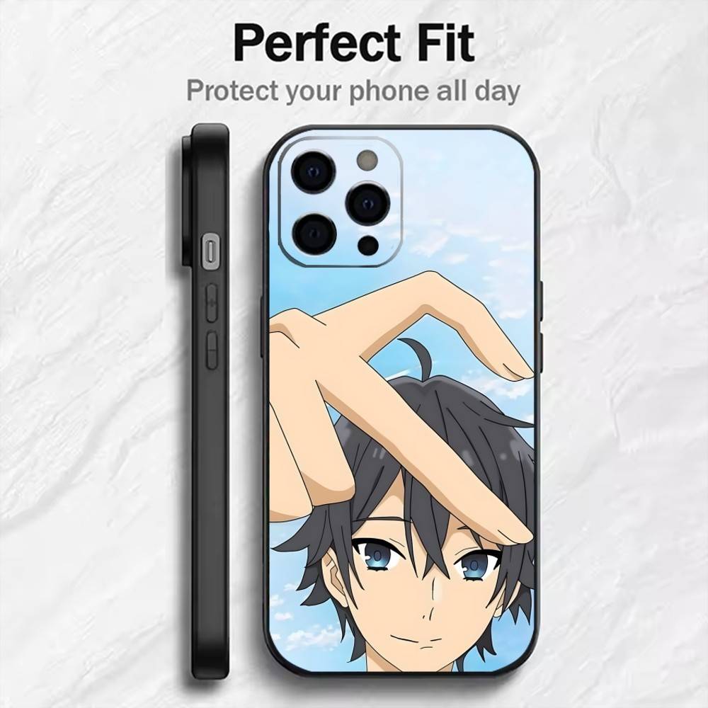 Для пары Аниме H-HoriMiya Печатный Чехол для Телефона Для iPhone17,16,15,14,13,12 Plus,Max Мягкий Силиконовый Черный Чехол iPhone17