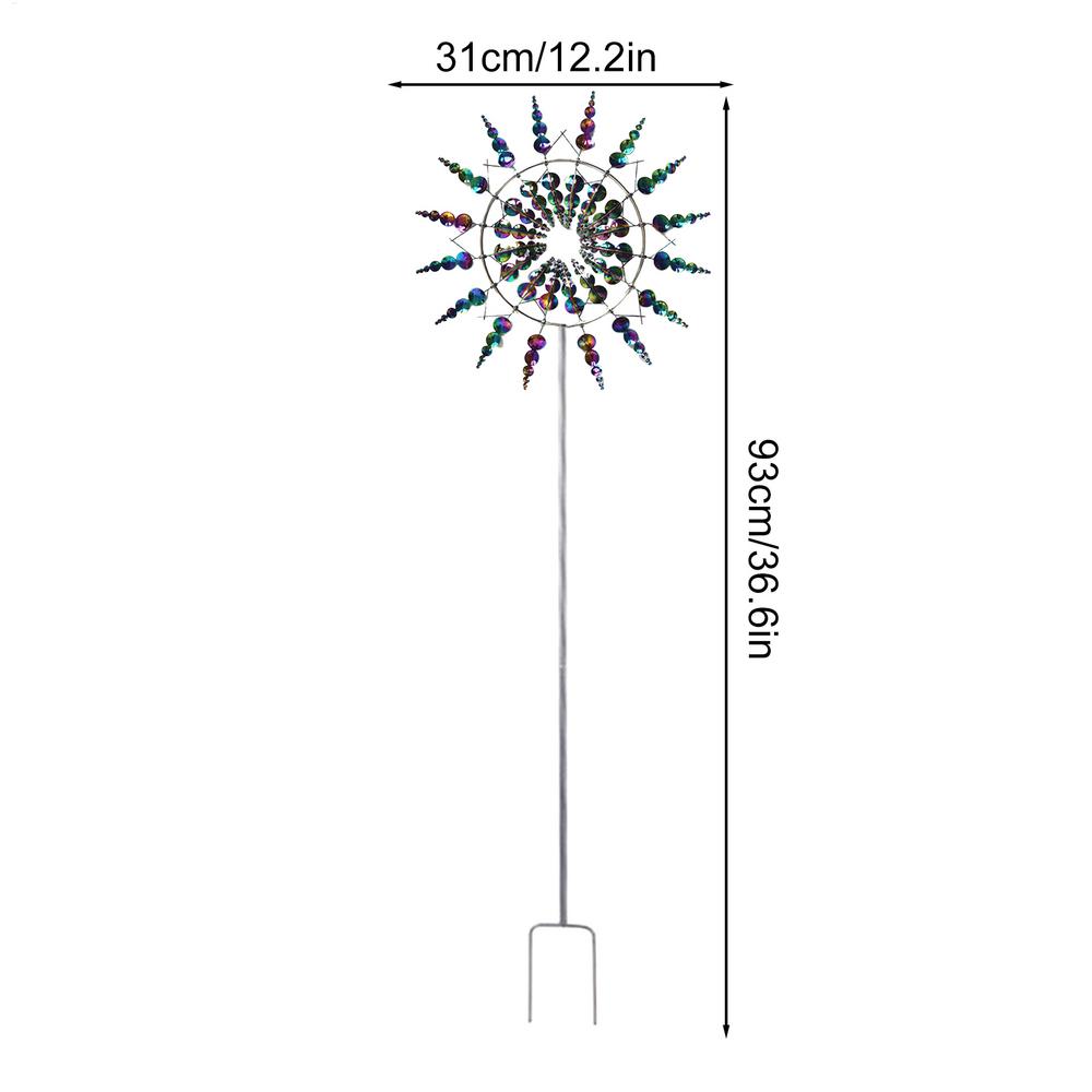 Unique And Magic Metal Windmill Kinetics Art Windcar 3D Wind Powered Kinetics Sculpture Creative 360-degree Rotating Windmill