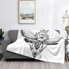 Death Moth Spirit Board Blanket Skull Moon Black Gothic Comfort Warm Plush Lightweight Sofa Blanket