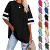 Womens' Fashionable And Casual -color Basic Round-neck Short-sleeved Top