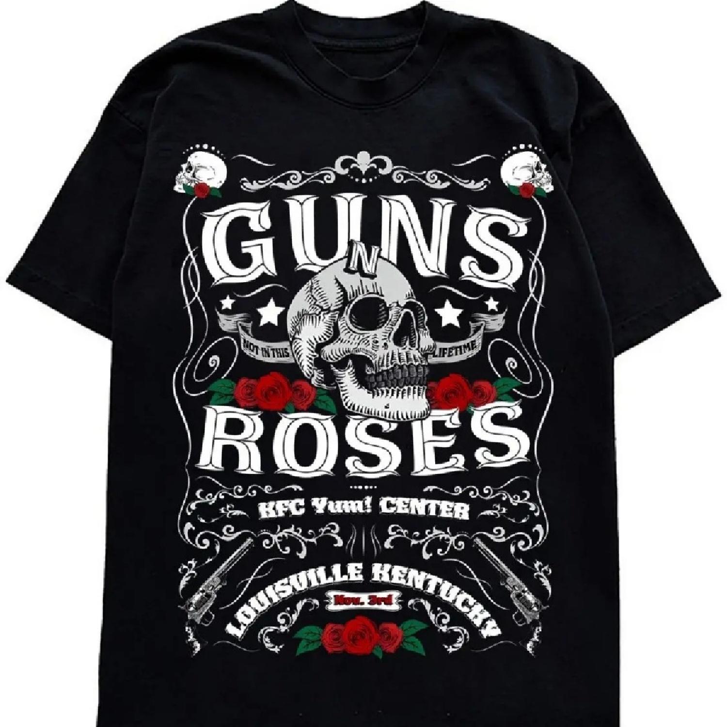

Guns N Roses Череп Рок Черная Мужская и Женская Футболка Хлопок С принтом Мужская и Женская Летняя Одежда Футболка XXXXXL чёрный