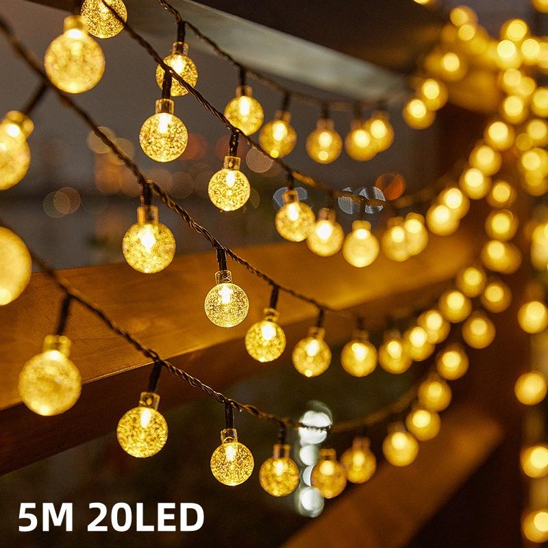 

Светодиодные гирлянды в виде шаров, работающие от USB/батарей, гирлянды в виде хрустальных шаров, сияющие подвесные светильники для вечеринок в помещении и на открытом воздухе 5M 20LED