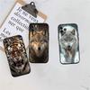 FM3 Tier Wolf Tiger Löwe Soft Shell Handyhülle für iPhone 16 15 14 13 12 Pro Max Plus Mini