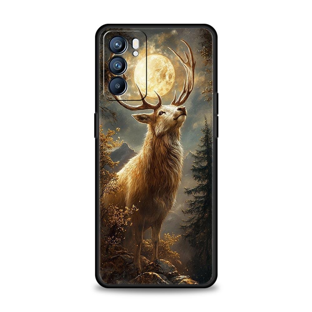 Cartoon Animal Deer Phone Case For Oppo A17 A31 A54 A57 A78 A79 A98 Find X5 X6 Reno 6 7 8 10 11 12 13 F Pro 5G Soft TPU Cover