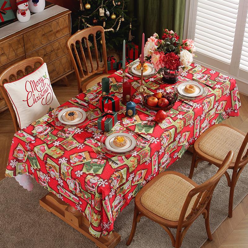 Christmas Tablecloth Holiday Wedding Party Table Cover Festive Craft Decor