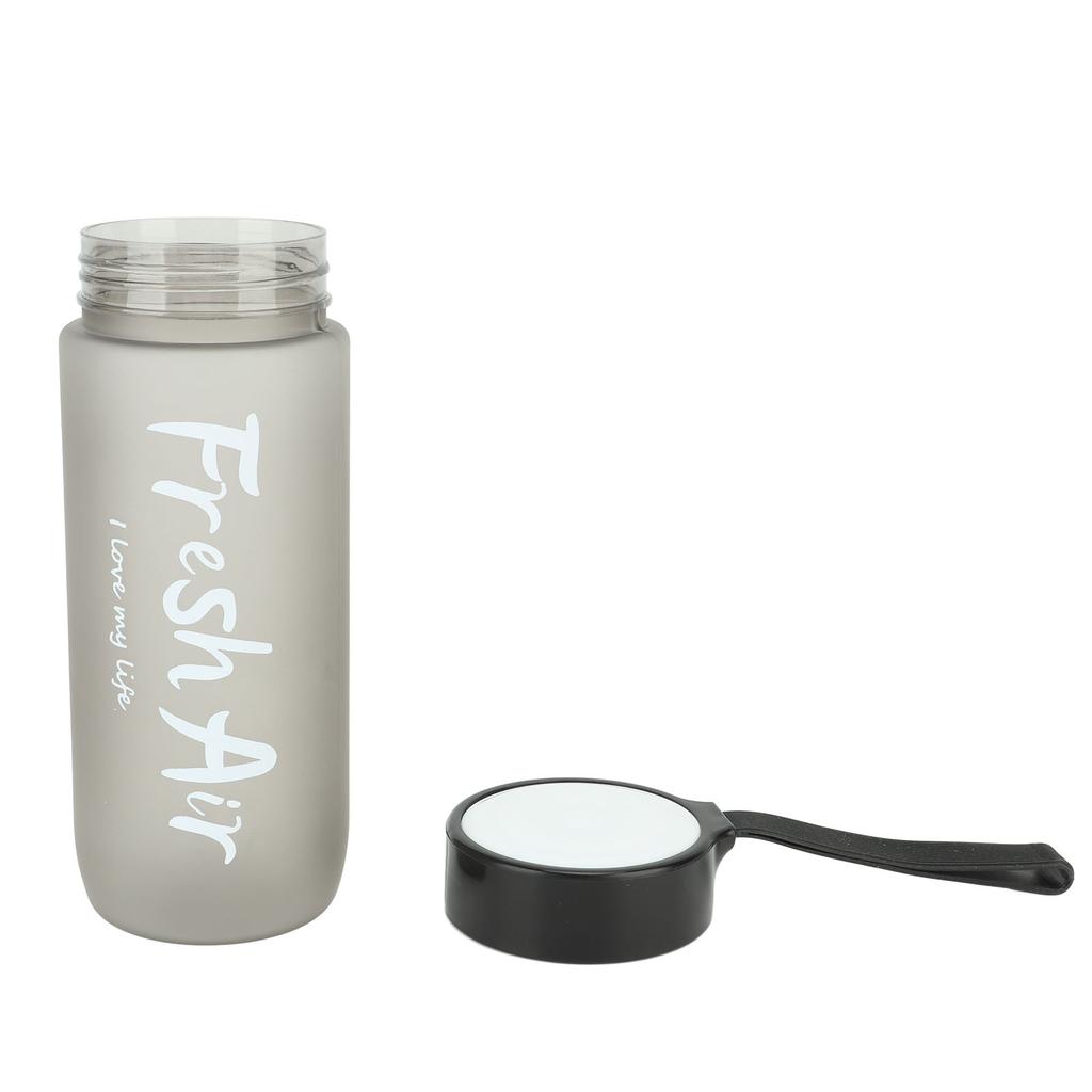 600ml Water Bottle Frosted Large Capacity Leakproof Water Bottle with Lanyard for Outdoor Travel Gym
