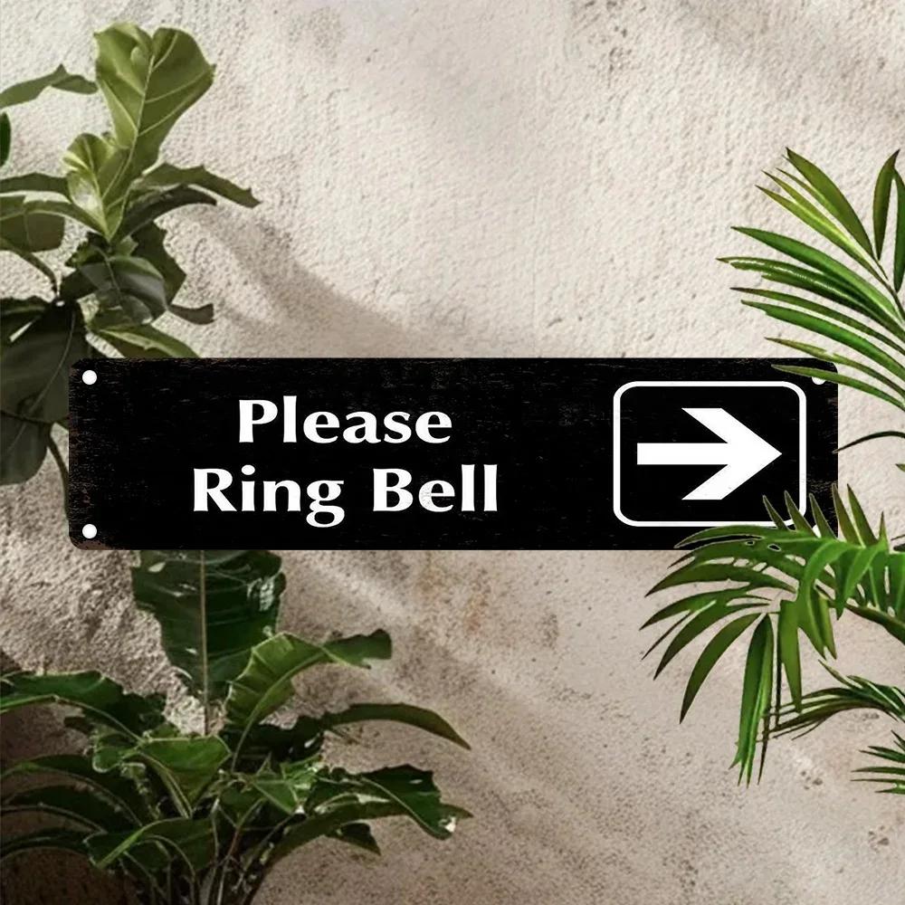 Please Ring Bell Decorative Sign Plaque. Multipurpose for Home Wall Decor, Dust & Water Resistant, with Vintage Style Metal