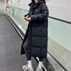 Women Zipper Up Pockets Down Coat Autumn Oversize Loose Coat Turtleneck Thicken Long Coat Winter Women Casual Parkas