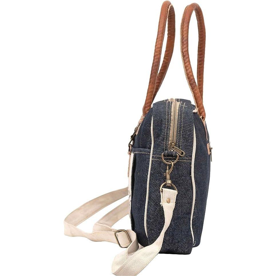 Bags Bicycle Upcycled Canvas Hand Bag & Cowhide Tote Bag & Canvas Leather Shoulder Bag