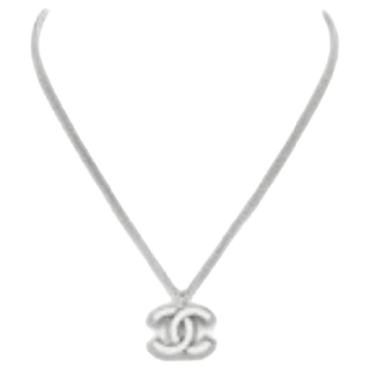

Chanel 25S Spring Summer Logo Embellished Necklace Unisex necklace Silver ABF568-B20465-U0776 Box+Shopping Bag