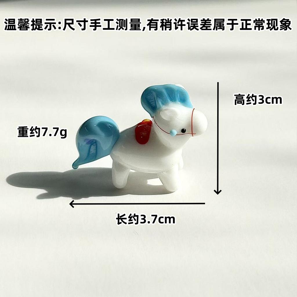 1Pcs Cute Glass Miniatures Zodiac Figurines Cartoon Animal Micro Landscape Ornaments Handmade Desktop Decoration Accessories