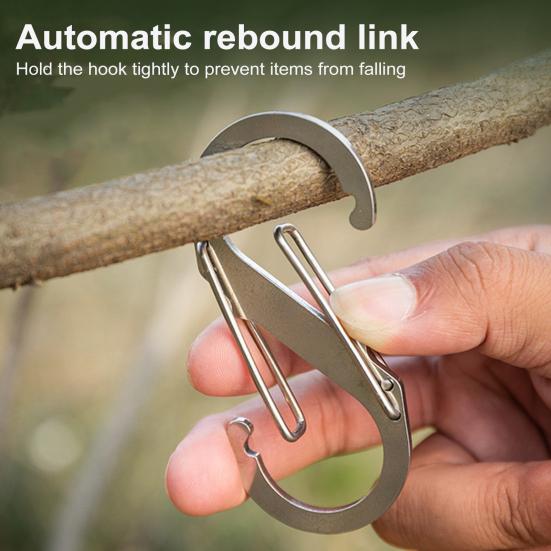 S-Shaped Aluminum Alloy Hanging Buckle Small Carabiner Clip Anti Theft Double Snap Hook Mini Locking Carabiner