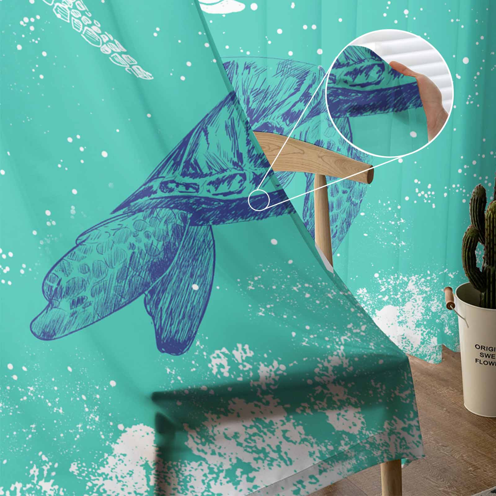 Зеленая черепаха летние снежинки оконные тюлевые шторы для гостиной спальни отеля — фото 5