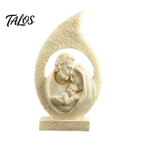 Housewarming Religious Present Holy Family Figurine Ornament, Modern Hollow Water Drop Resin Desktop Faith Decoration Statue, Western Style