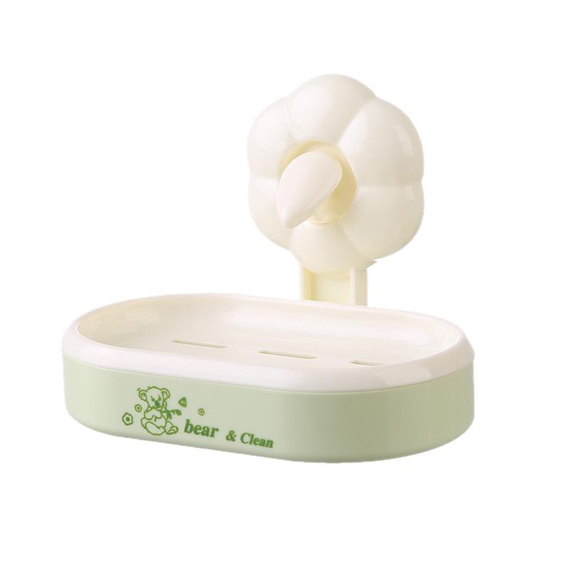 Wall-Mounted Suction Cup Soap Dish - Punch-Free Bathroom Draining Rack