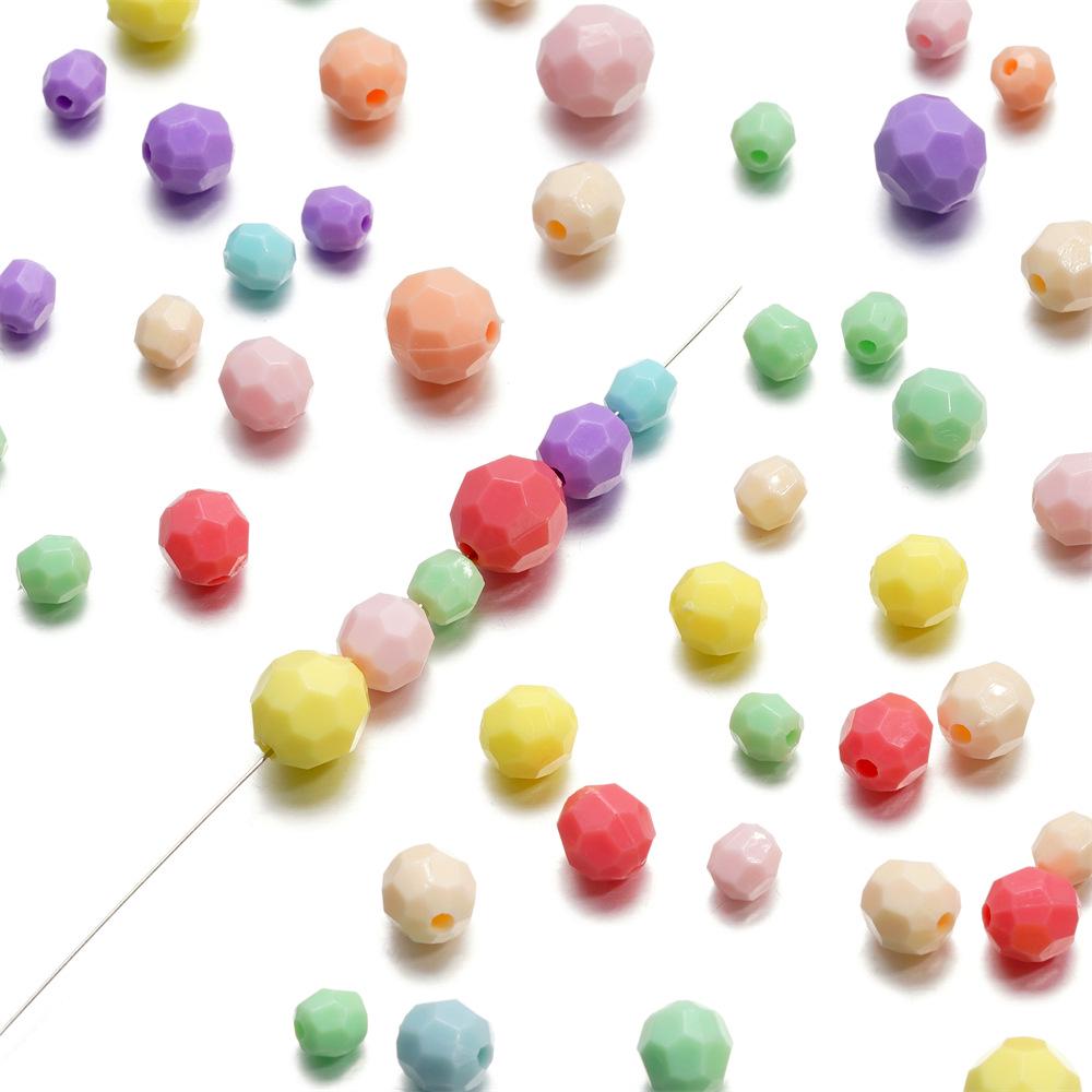 Acrylic Faceted Round Ball Beads for DIY Children's Bracelets and Necklaces
