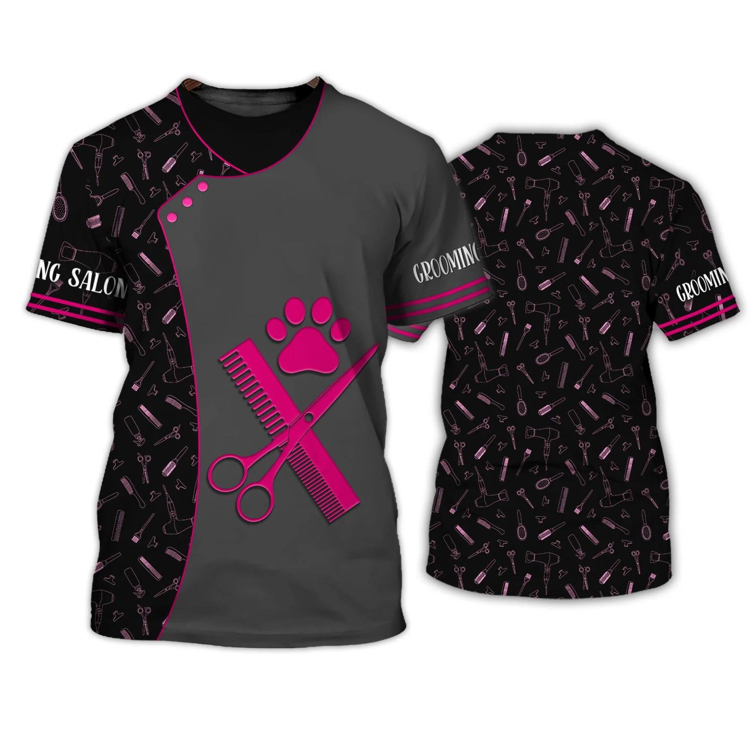 

Футболки для грумеров для собак, кошек, груминга, уличная одежда с 3D принтом, мужская и женская модная футболка большого размера, футболки для косплея, топы, униформа, одежда L