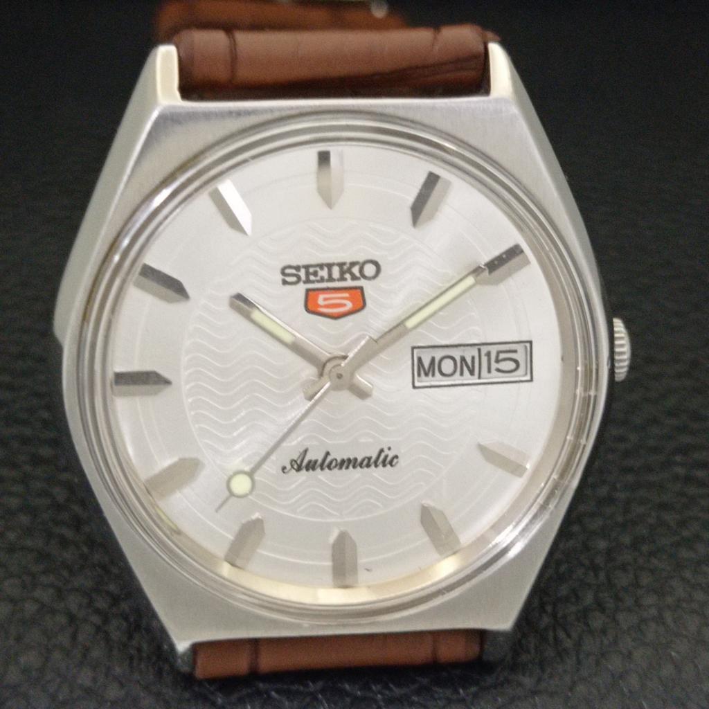 VINTAGE SEIKO 5 AUTOMATIC 6309A JAPAN MENS SILVER COLOR DIAL WATCH a701411-5 R206b-a701411