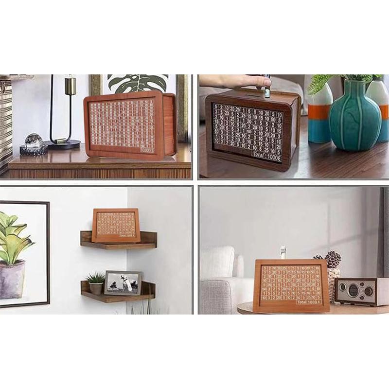Money Box Piggy Bank Cash Saving Wood Container Decorative Retro Detachable Assembly Container Multifunction Supplies Accessory
