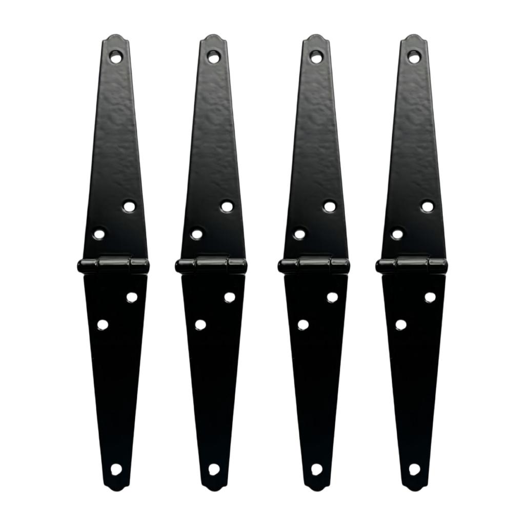 Heavy Duty Door Hinges Decorative Strap Hinge Hardware Black Shed Door Gate Hinges with Screws Easy To Install