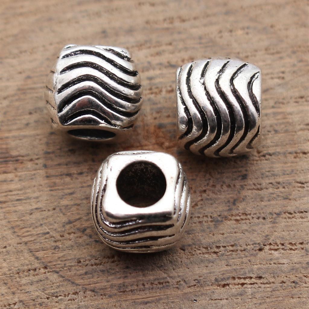 Hammered Texture Tube Spacer Beads Alloy Loose Beads For DIY Bracelet Dreadlocks Hair Braiding Jewelry Making Parts