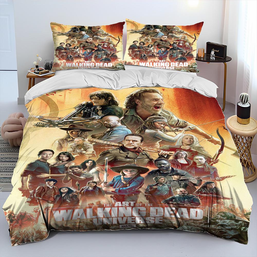Skräck TV The Walking Dead Lincoln Påslakan Sängkläder Set Påslakan Sängset Täcke Örngott King Queen Storlek Sängkläder Set