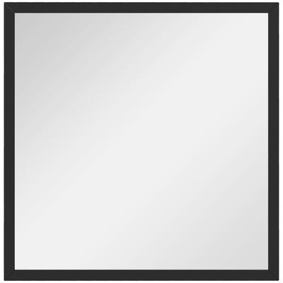 Espejo de pared cuadrado 50 x 50 cm, marco de madera negro, ideal para el baño, la sala de estar o el dormitorio