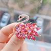 Elegant Flamingo Crystal Brooch: Cute Animal Pin for Coats or Jackets