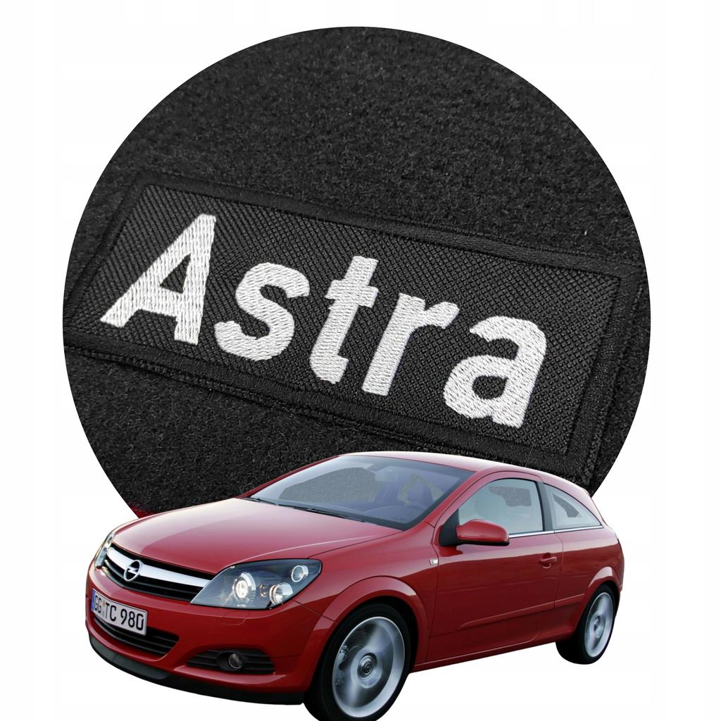 Dywaniki welurowe do opel astra h 2004-2009 welurowe maty do auta haft b