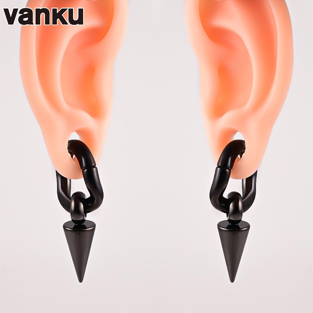 Vanku 2pcs 6mm New Stainless Steel Magnets Ear Weight Piercing Earring Hanger Gauges Body Jewelry Expanders Stretchers